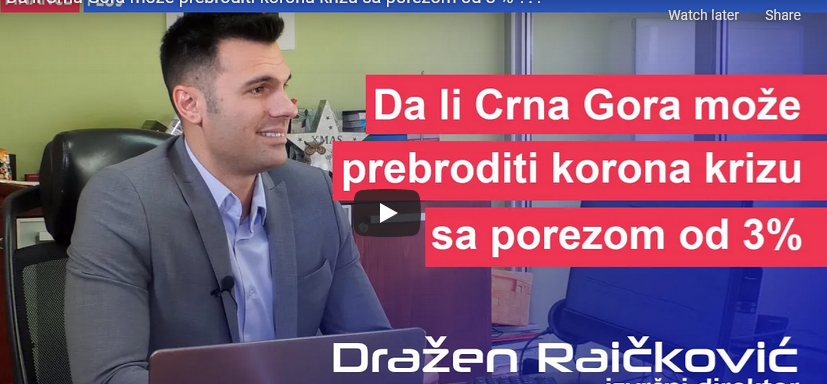 Da li Crna Gora može prebroditi korona krizu sa porezom od 3 %